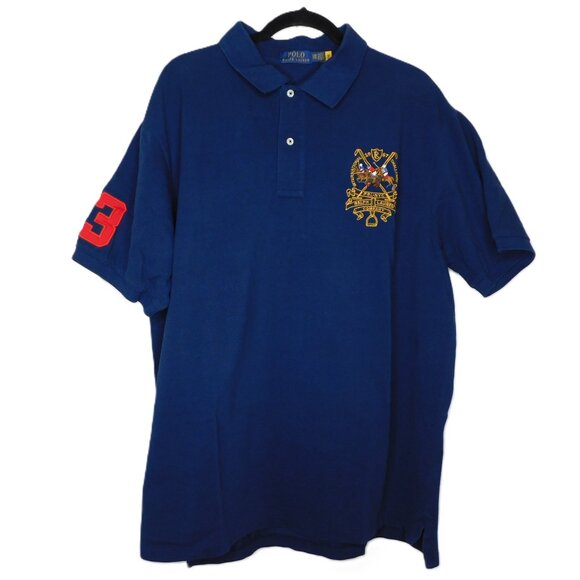 Polo Ralph Lauren Navy Blue Polo with Embroidered Polo Players | GUC | 2XB - Picture 2 of 8